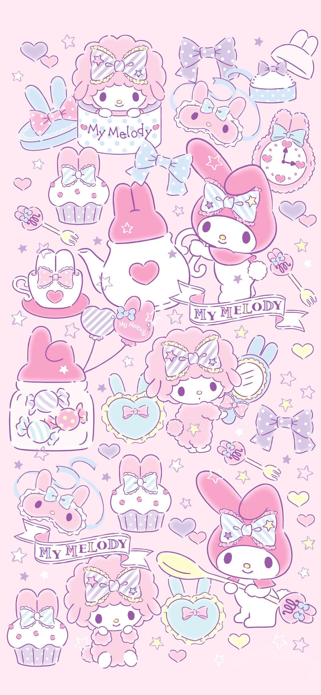 [2436×1125]melody 卡通 粉色 少女 可爱 卡通 苹果手机动漫壁纸图片
