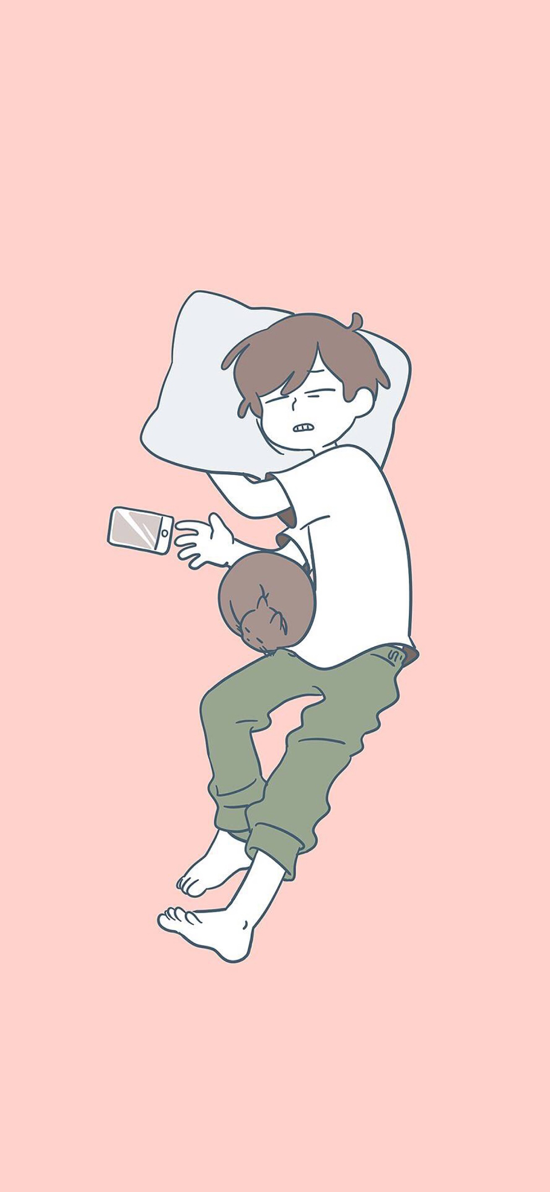 [2436×1125]mogiroba插图 男孩 睡觉 苹果手机动漫壁纸图片