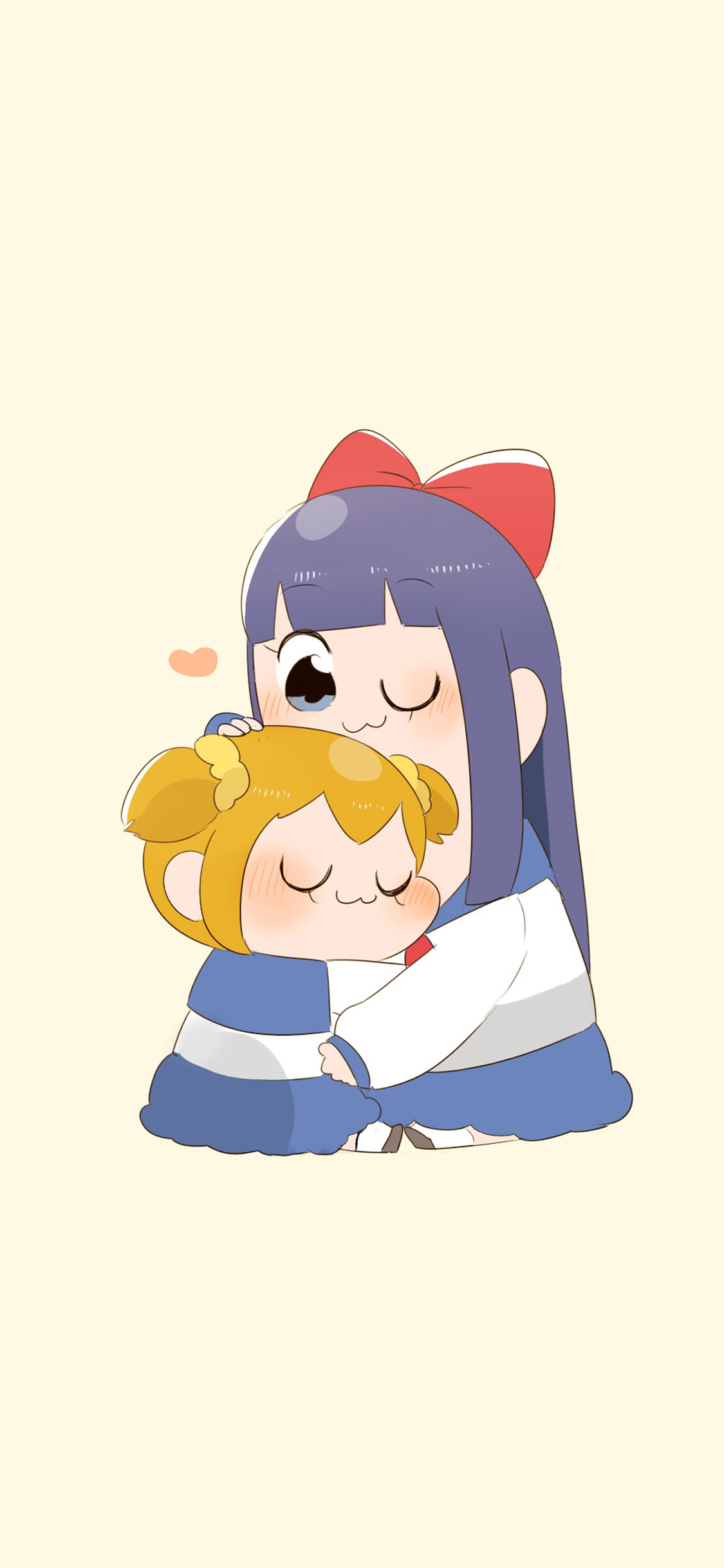 [2436×1125]pop子和pipi美的日常 日本 动画 漫画 拥抱 苹果手机动漫壁纸图片