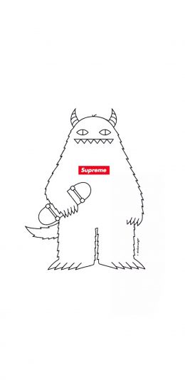 [2436x1125]supreme 品牌 怪兽 苹果手机动漫壁纸图片