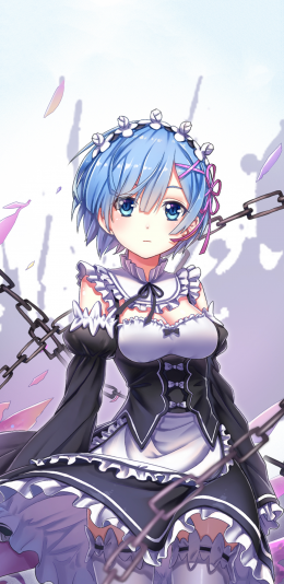 [2436x1125]《从零开始的异世界生活》黑化蕾姆 女仆装 捆绑 苹果手机动漫壁纸图片