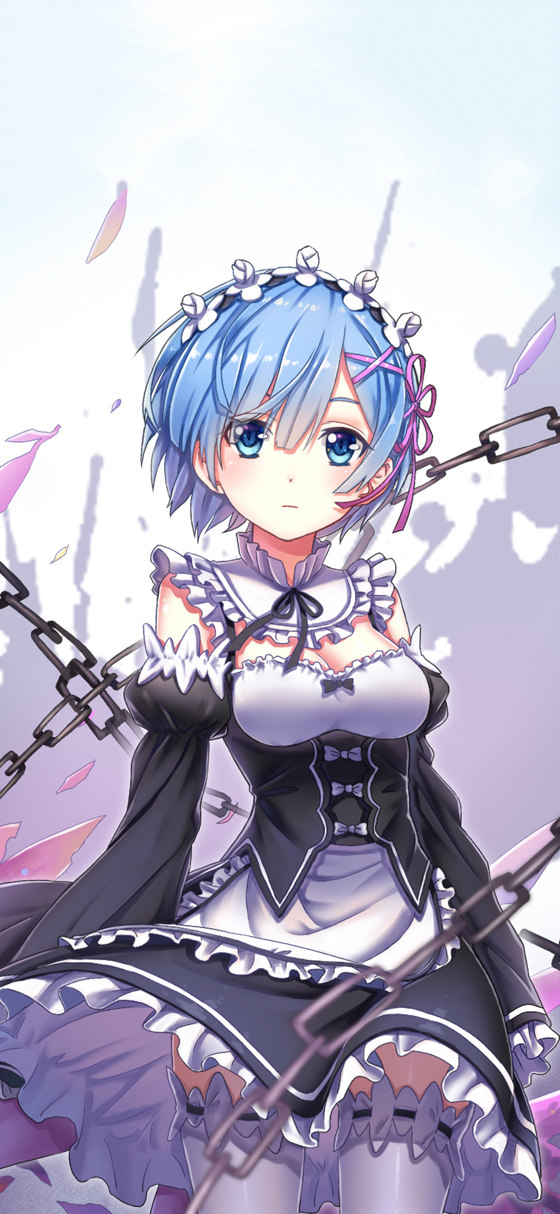 [2436×1125]《从零开始的异世界生活》黑化蕾姆 女仆装 捆绑 苹果手机动漫壁纸图片