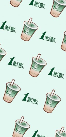 [2436x1125]一点点 奶茶 平铺 卡通 苹果手机动漫壁纸图片