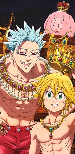 [2436x1125]七原罪 七大罪 日本 漫画 梅利奥达斯 班 苹果手机动漫壁纸图片