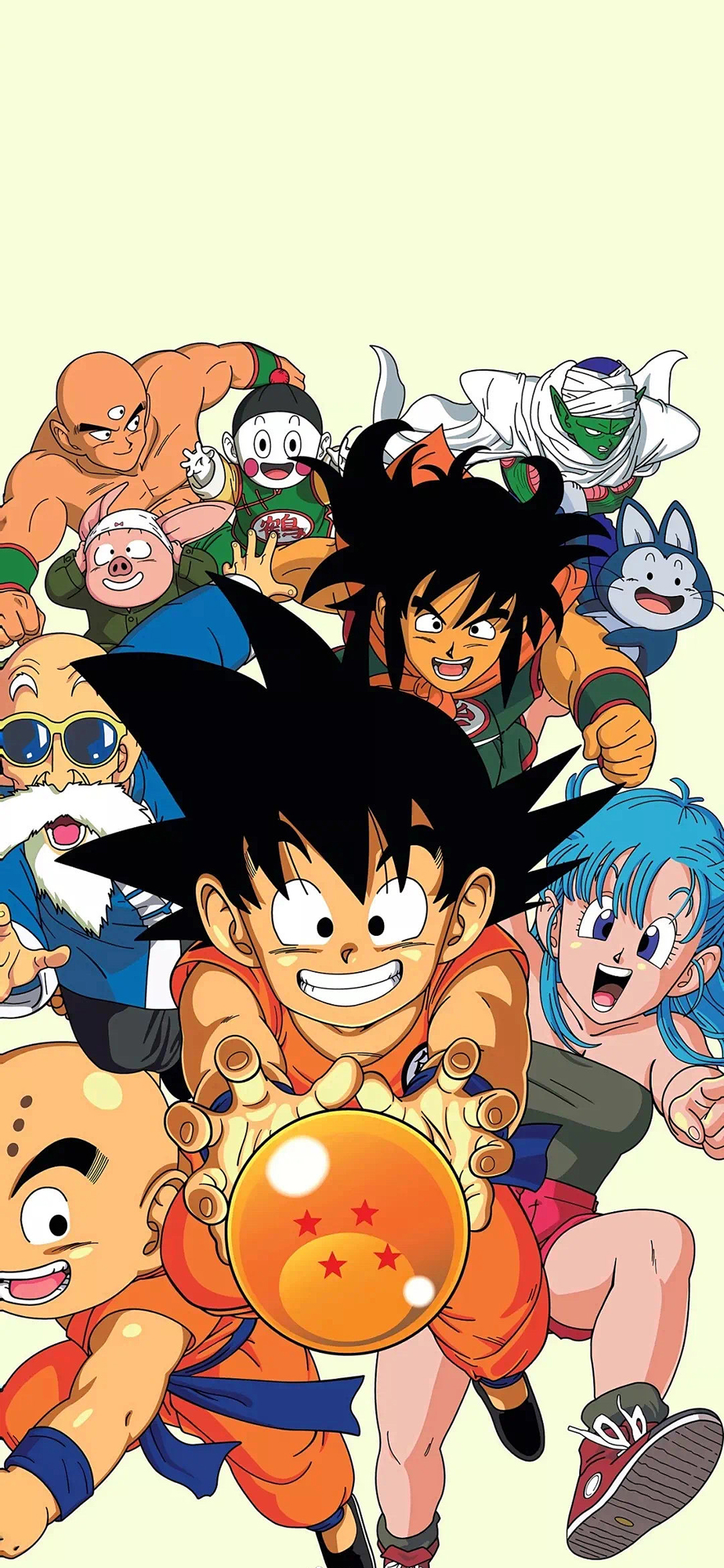 [2436×1125]七龙珠 孙悟空 饺子 龟仙人 克林 苹果手机动漫壁纸图片