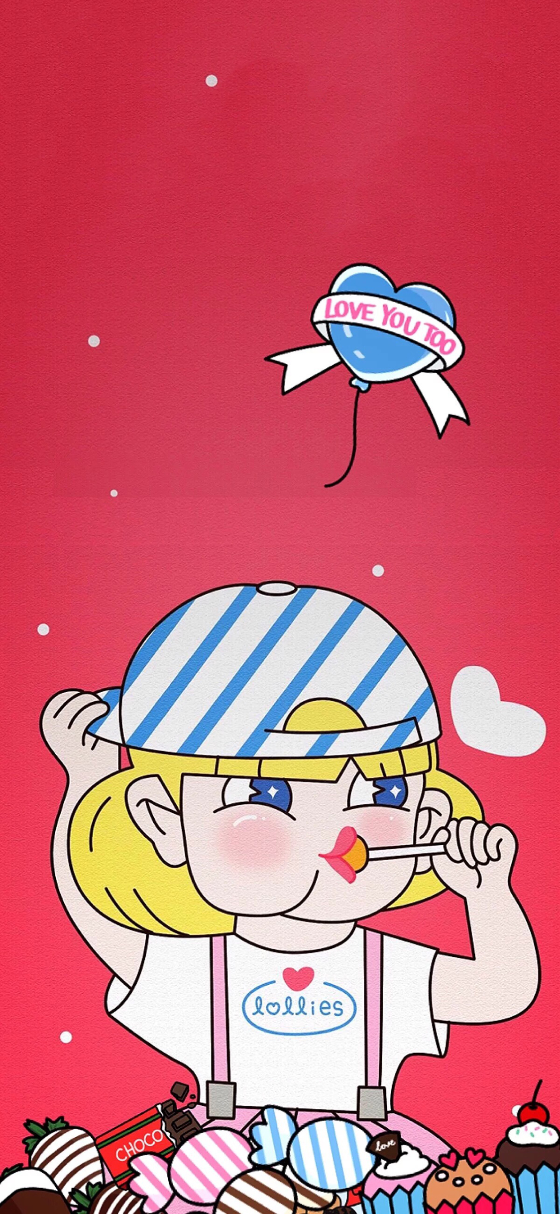 [2436×1125]不二家 糖果 牛奶妹 卡通 苹果手机动漫壁纸图片