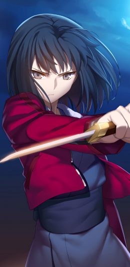 [2436x1125]两仪式 空之境界 漫画 刀 日系 苹果手机动漫壁纸图片