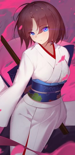 [2436x1125]两仪式 空之境界 漫画 和服 日系 苹果手机动漫壁纸图片