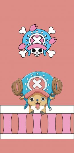 [2436x1125]乔巴 海贼王 粉色 骷髅头 日本 漫画 苹果手机动漫壁纸图片
