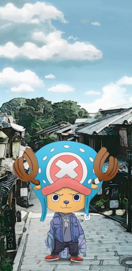 [2436x1125]乔巴 街道 漫画 海贼王 潮流 潮服 苹果手机动漫壁纸图片