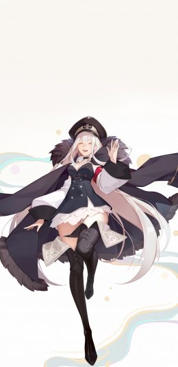 [2436x1125]二次元 动漫 少女 军装 苹果手机动漫壁纸图片