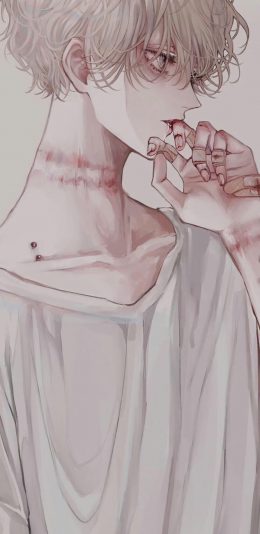 [2436x1125]二次元 动漫 少年 丧 苹果手机动漫壁纸图片