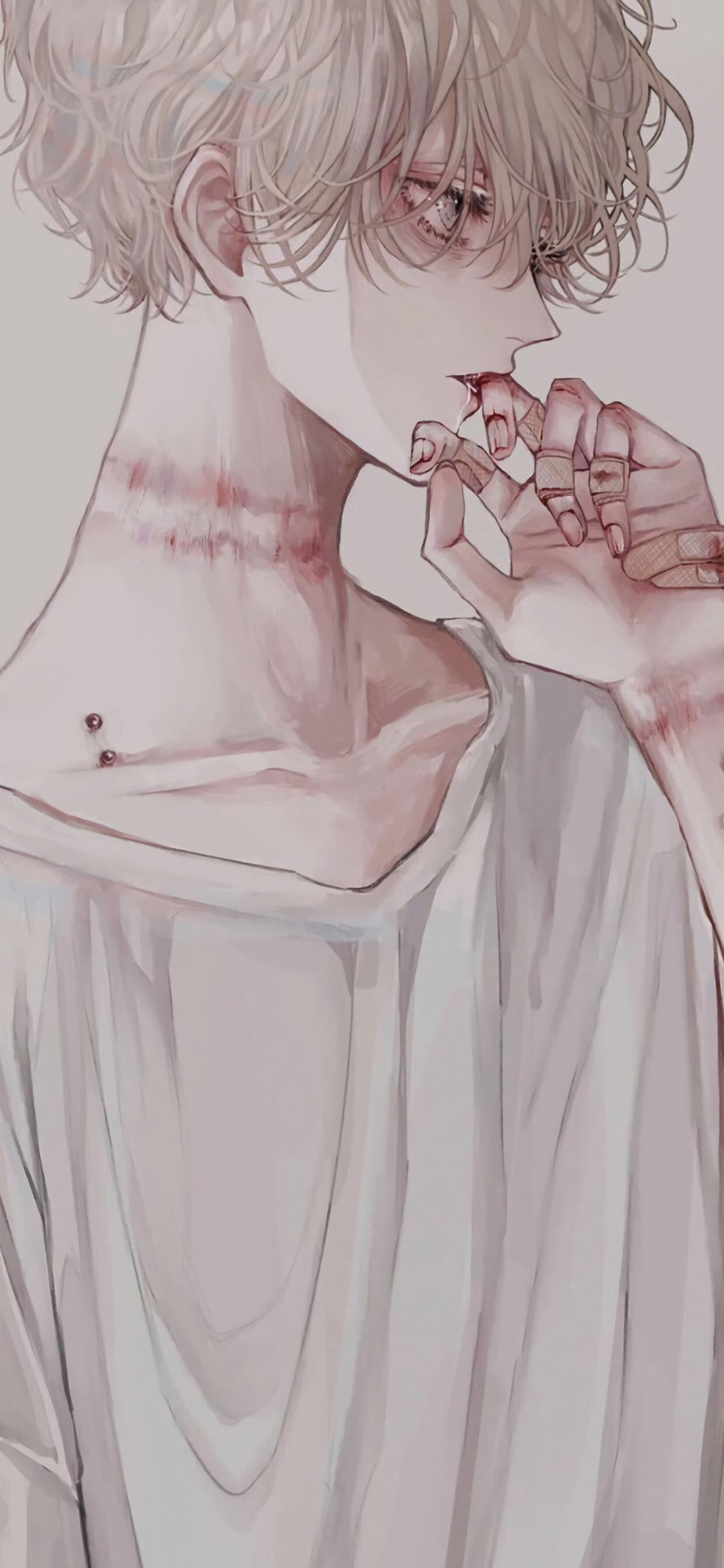 [2436×1125]二次元 动漫 少年 丧 苹果手机动漫壁纸图片