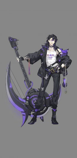 [2436x1125]二次元 动漫 少年 电吉他 苹果手机动漫壁纸图片