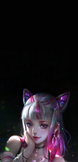 [2436x1125]二次元 少女 色彩 插图 苹果手机动漫壁纸图片