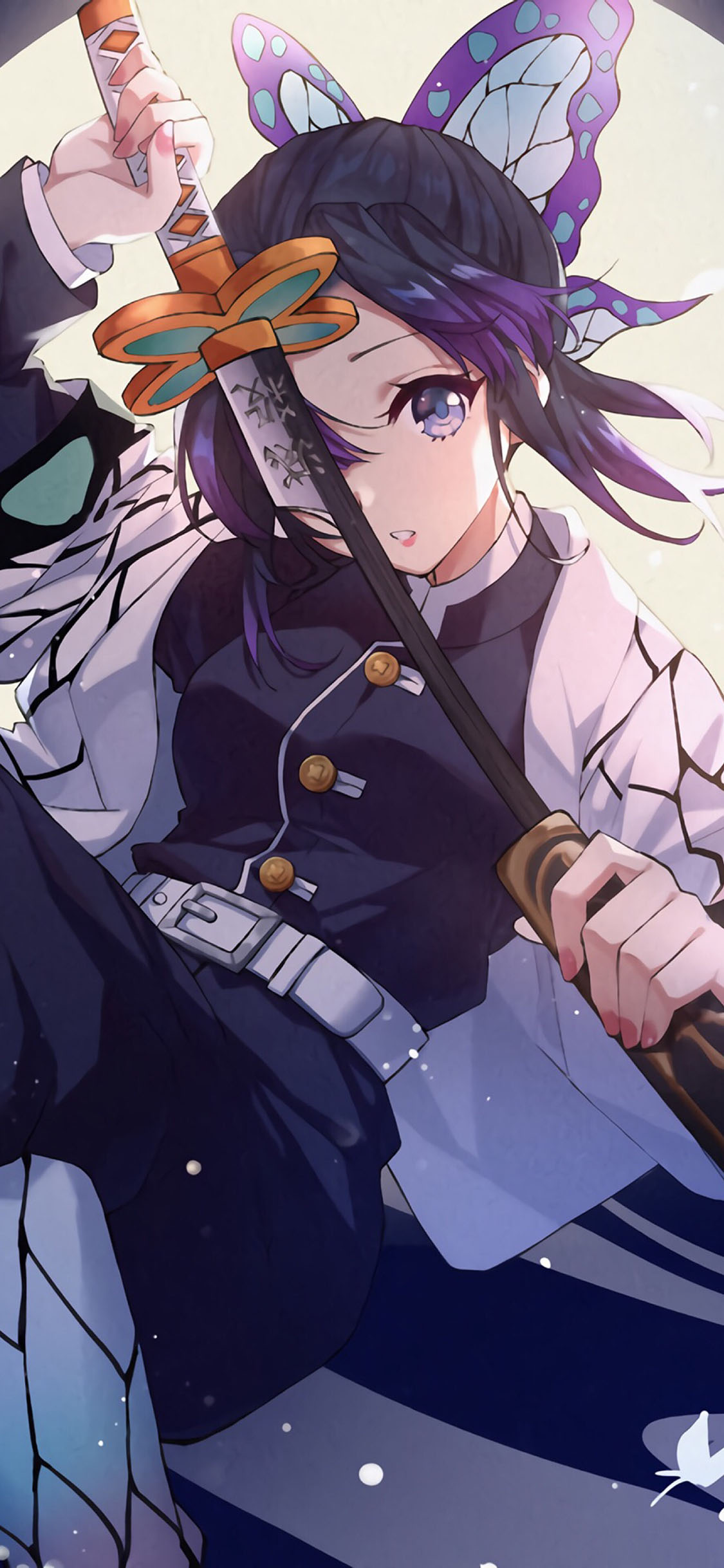 [2436×1125]二次元 日漫 动漫少女 剑客 苹果手机动漫壁纸图片