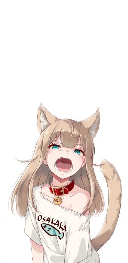 [2436x1125]二次元 日漫 猫咪 少女 苹果手机动漫壁纸图片