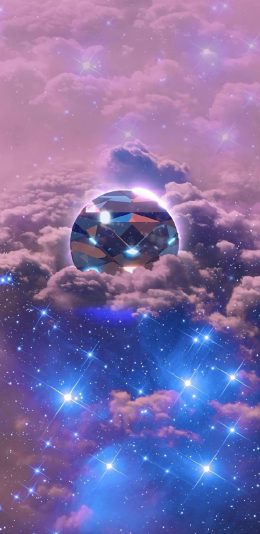 [2436x1125]云层 星空 钻石 梦幻 苹果手机动漫壁纸图片
