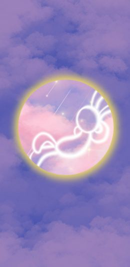 [2436x1125]云空 紫色 兔子 流星 苹果手机动漫壁纸图片