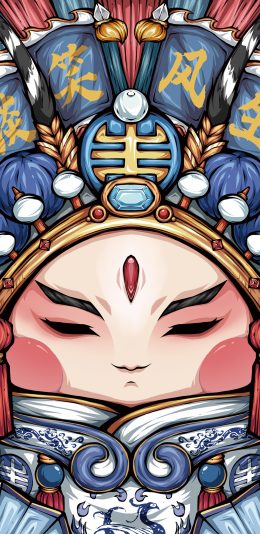 [2436x1125]京剧 谈笑风生 国潮 东来也 苹果手机动漫壁纸图片