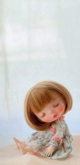 [2436x1125]人偶 短发 粘土人 可爱 blythe 苹果手机动漫壁纸图片