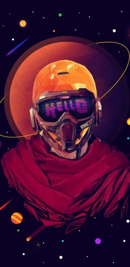 [2436x1125]人像 hello 面具 炫彩 苹果手机动漫壁纸图片