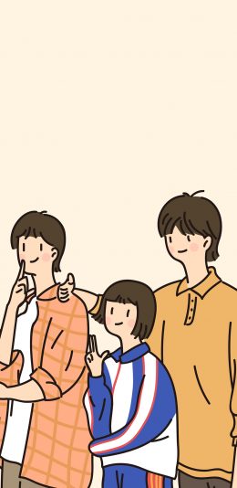 [2436x1125]以家人之名 电视剧 卡通 合照 李尖尖 凌霄 贺子秋 苹果手机动漫壁纸图片