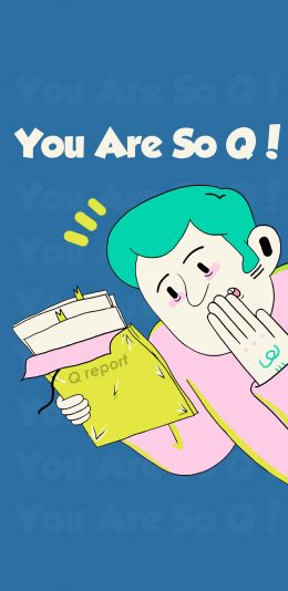 [2436x1125]你太可爱了 卡通 you are so q 苹果手机动漫壁纸图片