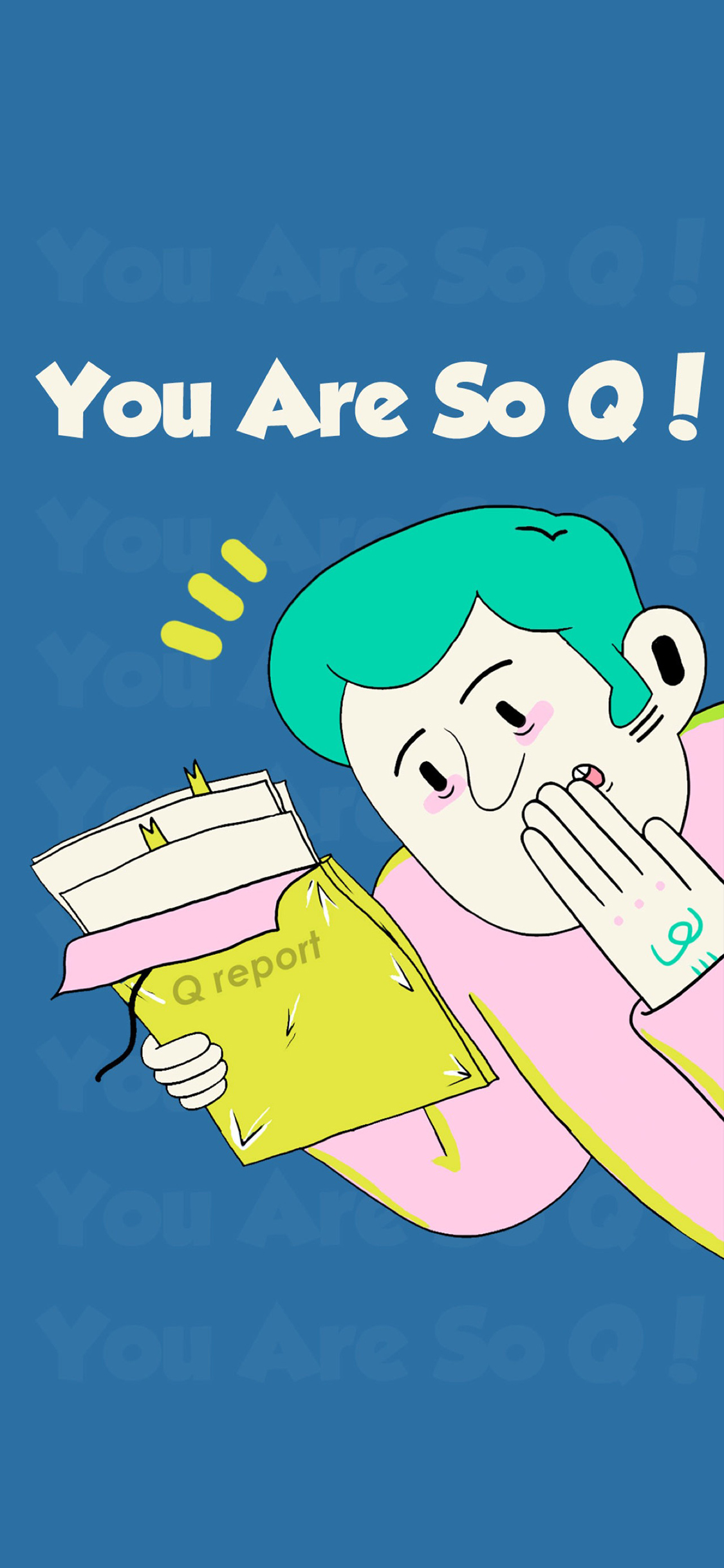 [2436×1125]你太可爱了 卡通 you are so q 苹果手机动漫壁纸图片