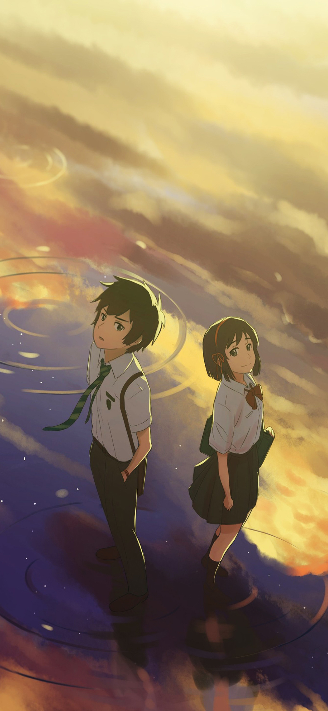 [2436×1125]你的名字 新海诚 动画 电影 日本 苹果手机动漫壁纸图片