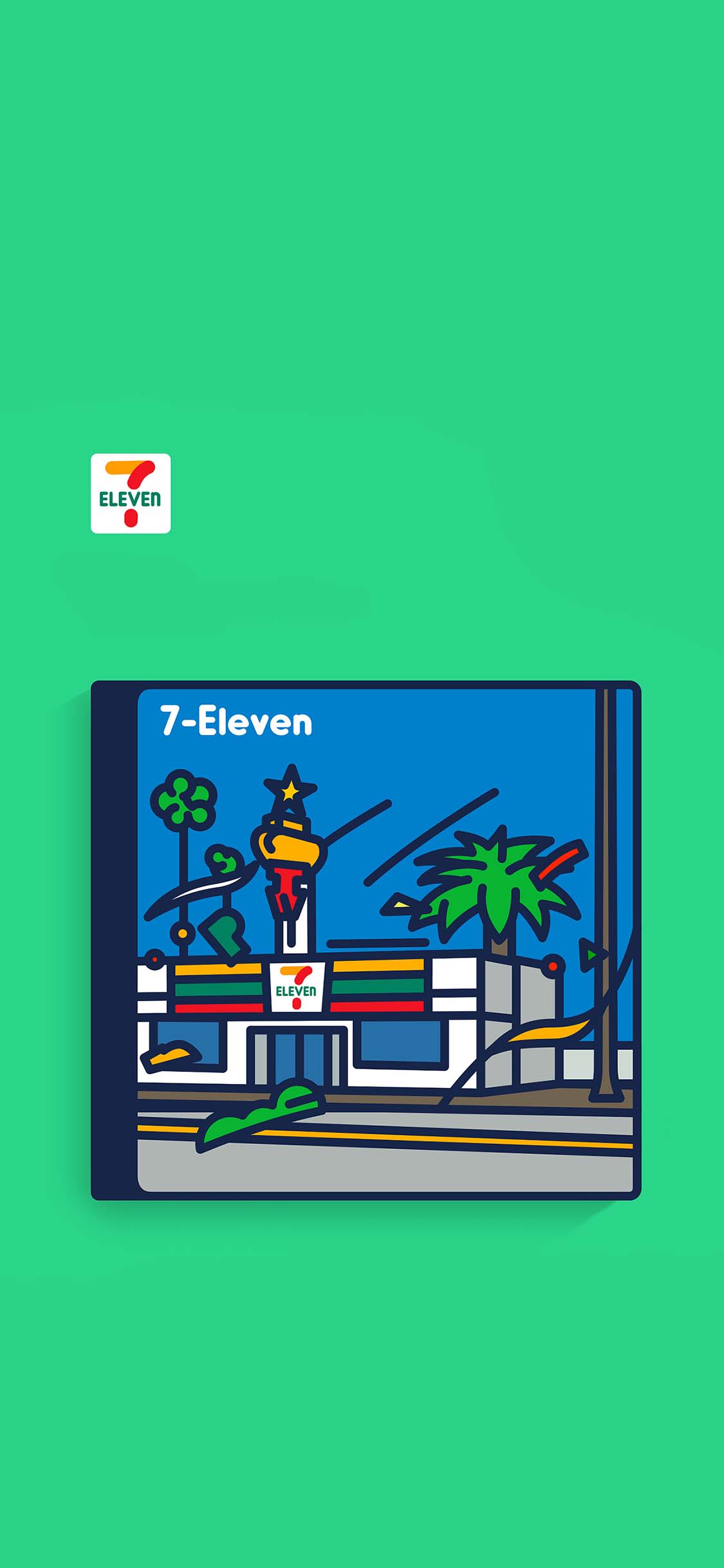 [2436×1125]便利商店 插图 7 eleven 苹果手机动漫壁纸图片