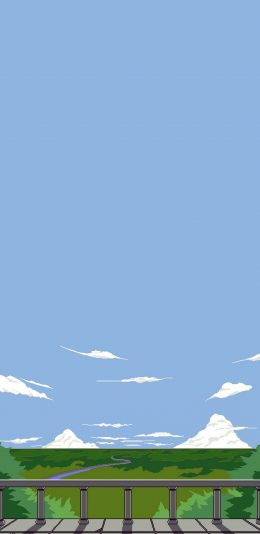 [2436x1125]像素 插图 风景 山峰 云朵（取自微博：Wallpaper收藏家） 苹果手机动漫壁纸图片