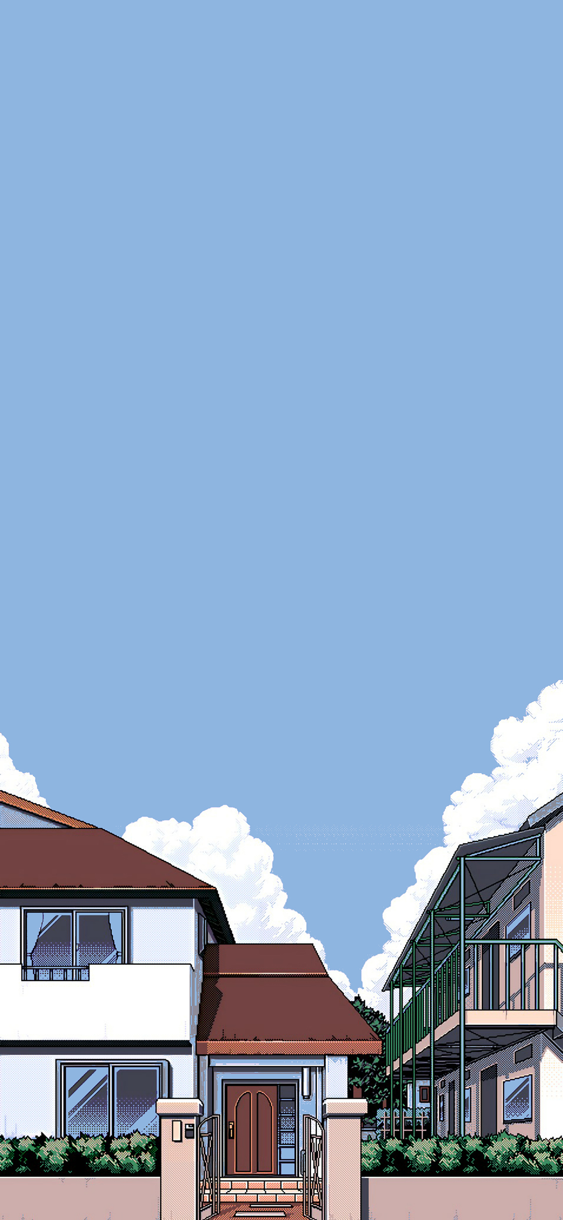 [2436×1125]像素 插图 风景 蓝天（取自微博：Wallpaper收藏家） 苹果手机动漫壁纸图片