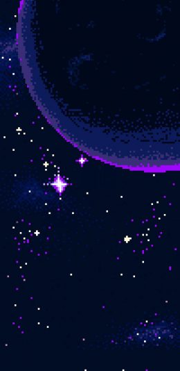 [2436x1125]像素画 星空 行星 梦幻 苹果手机动漫壁纸图片