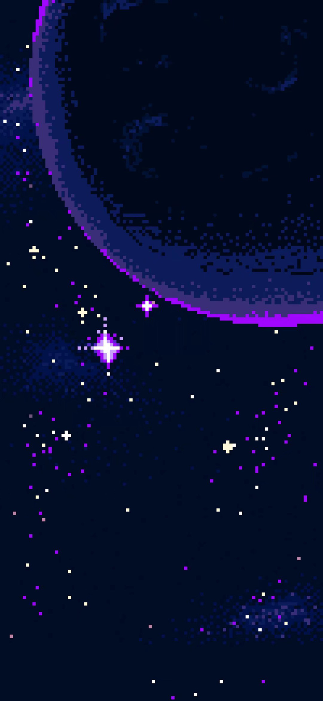 [2436×1125]像素画 星空 行星 梦幻 苹果手机动漫壁纸图片