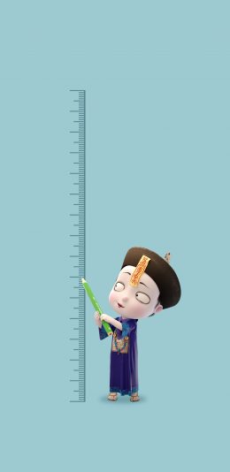 [2436x1125]僵小鱼 动画人物 3D 尺子 苹果手机动漫壁纸图片
