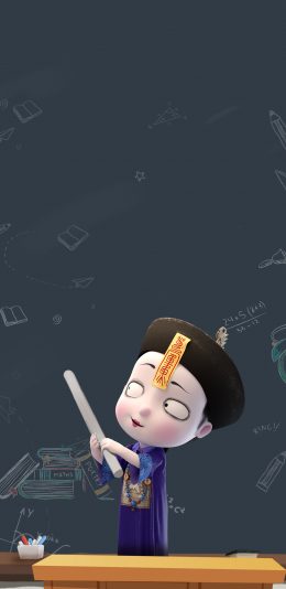 [2436x1125]僵小鱼 动画人物 3D 教书 苹果手机动漫壁纸图片