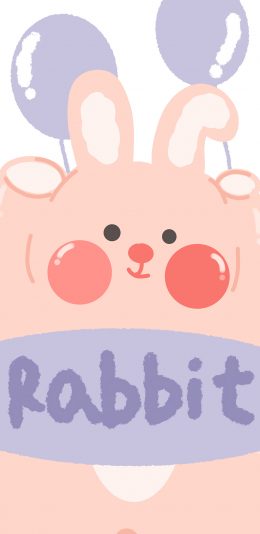 [2436x1125]兔子 rabbit 可爱 粉 苹果手机动漫壁纸图片