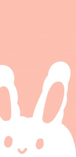 [2436x1125]兔子 粉 可爱 卡通 苹果手机动漫壁纸图片