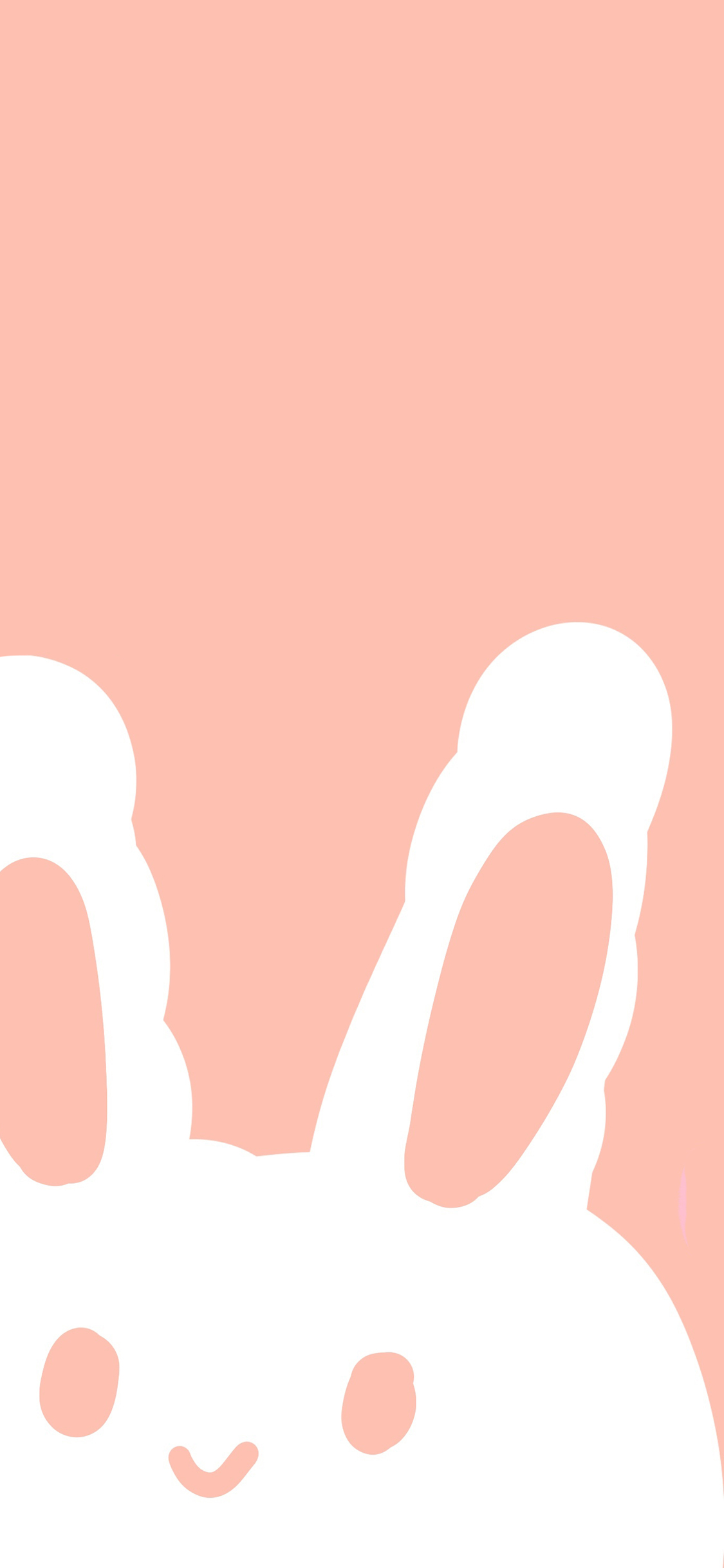 [2436×1125]兔子 粉 可爱 卡通 苹果手机动漫壁纸图片