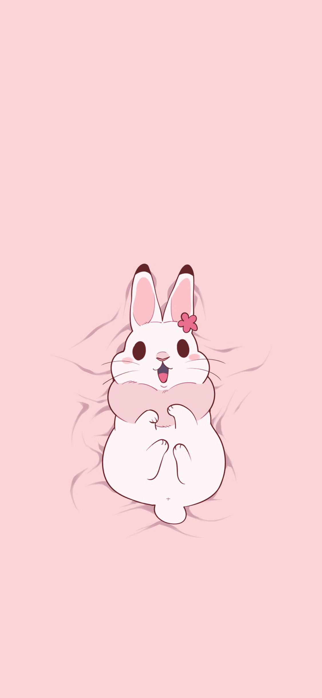 [2436×1125]兔子 粉色 可爱 萌 苹果手机动漫壁纸图片