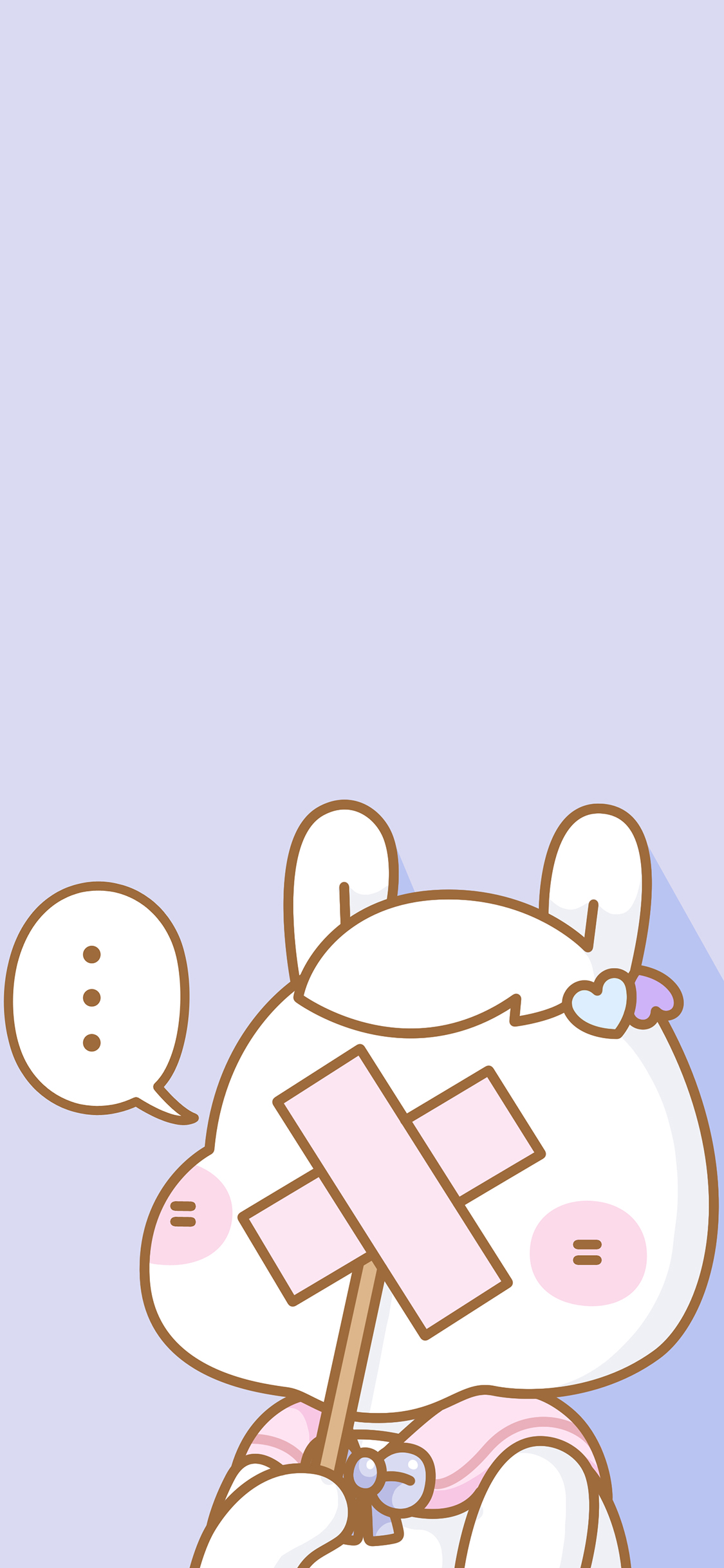 [2436×1125]兔子 萌咔便利店 可爱 无语 苹果手机动漫壁纸图片