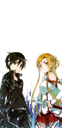 [2436x1125]刀剑神域 动画 二次元 桐人 亚丝娜 苹果手机动漫壁纸图片