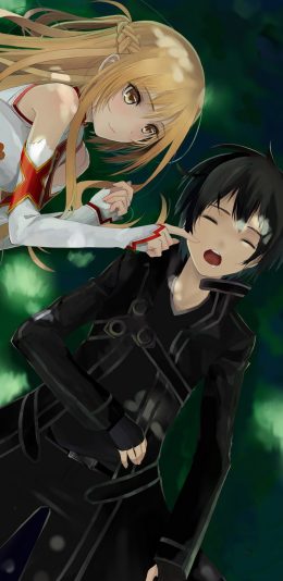 [2436x1125]刀剑神域 动画 桐人 亚丝娜 二次元 苹果手机动漫壁纸图片