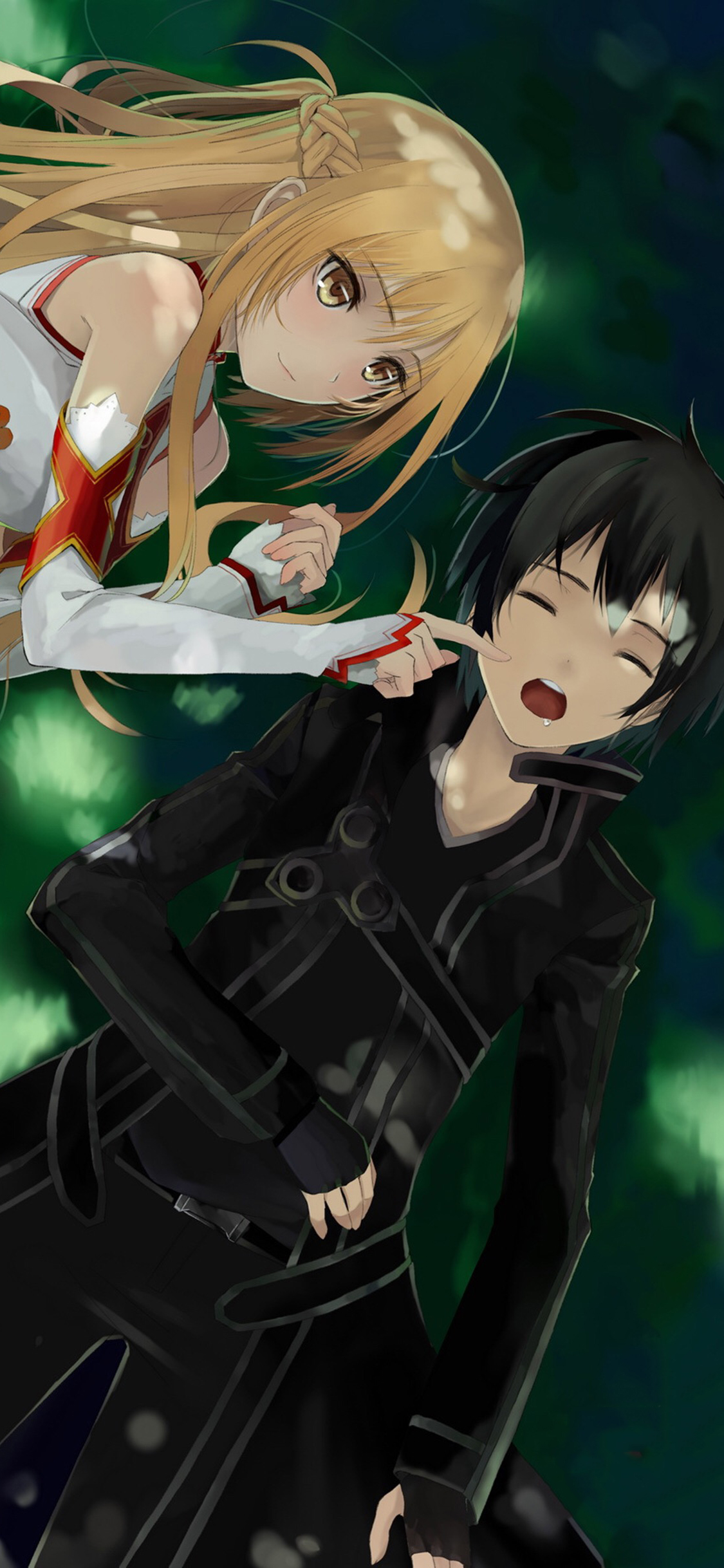 [2436×1125]刀剑神域 动画 桐人 亚丝娜 二次元 苹果手机动漫壁纸图片