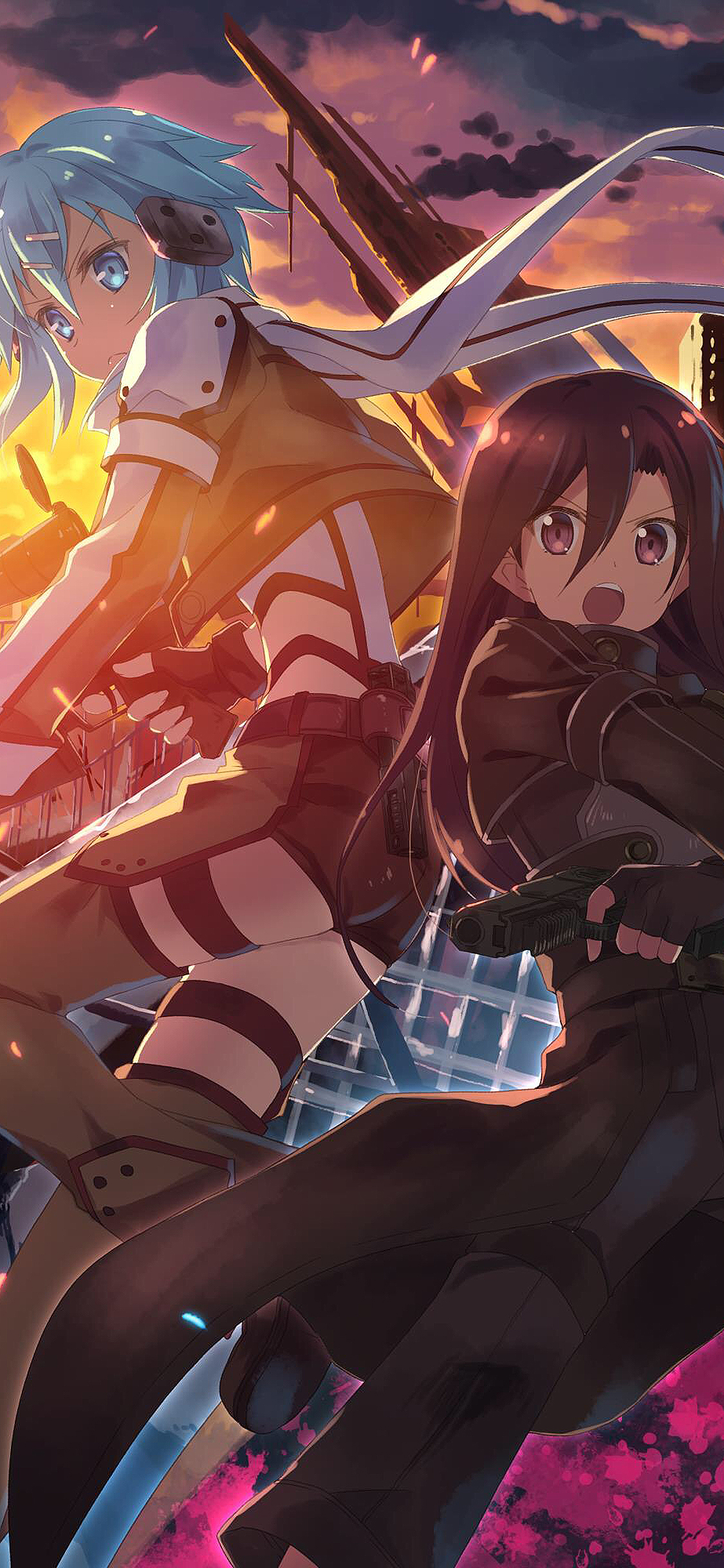 [2436×1125]刀剑神域 漫画 二次元 动画 女孩 苹果手机动漫壁纸图片