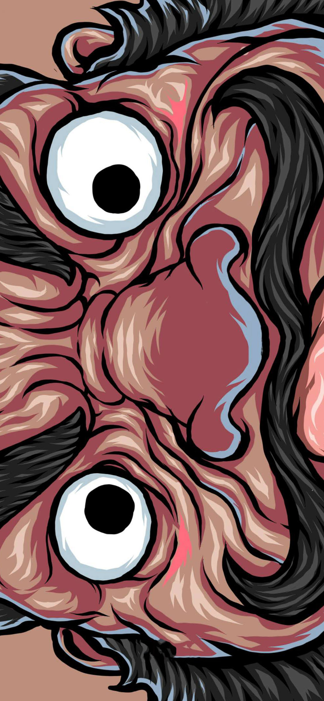 [2436×1125]创意 张飞 品牌 国潮 东来也 苹果手机动漫壁纸图片