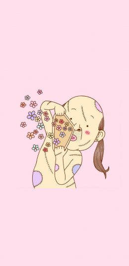 [2436x1125]创意 趣味 小花 大叔 鼻孔 苹果手机动漫壁纸图片