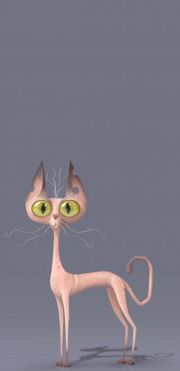 [2436x1125]加拿大 无毛猫 卡通 3D 苹果手机动漫壁纸图片