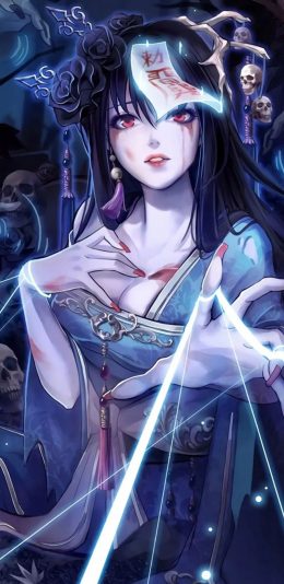 [2436x1125]动漫 僵尸 二次元 恐怖 苹果手机动漫壁纸图片